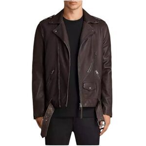 NEW $670 ALL SAINTS leather jacket VOLTAIRE BIKER ML025L OXBLOOD RED Brown